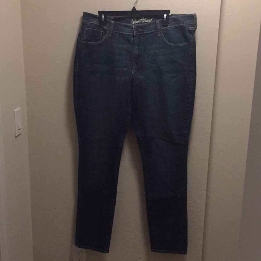 Old Navy Sweet Heart Blue Jeans. Size 16 Long NWOT